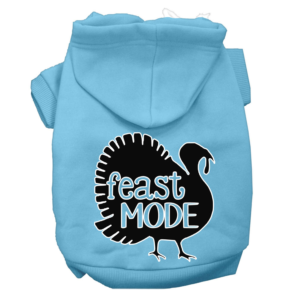 Feast Mode Screen Print Dog Hoodie Baby Blue S